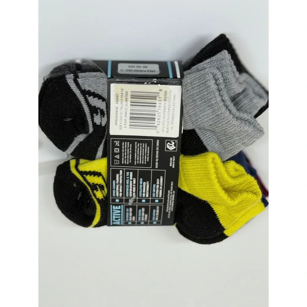 Russell Performance Socks Multi Boys Ankle Active 6-Pack Shoe SZ 4.5-8.5 New NWT